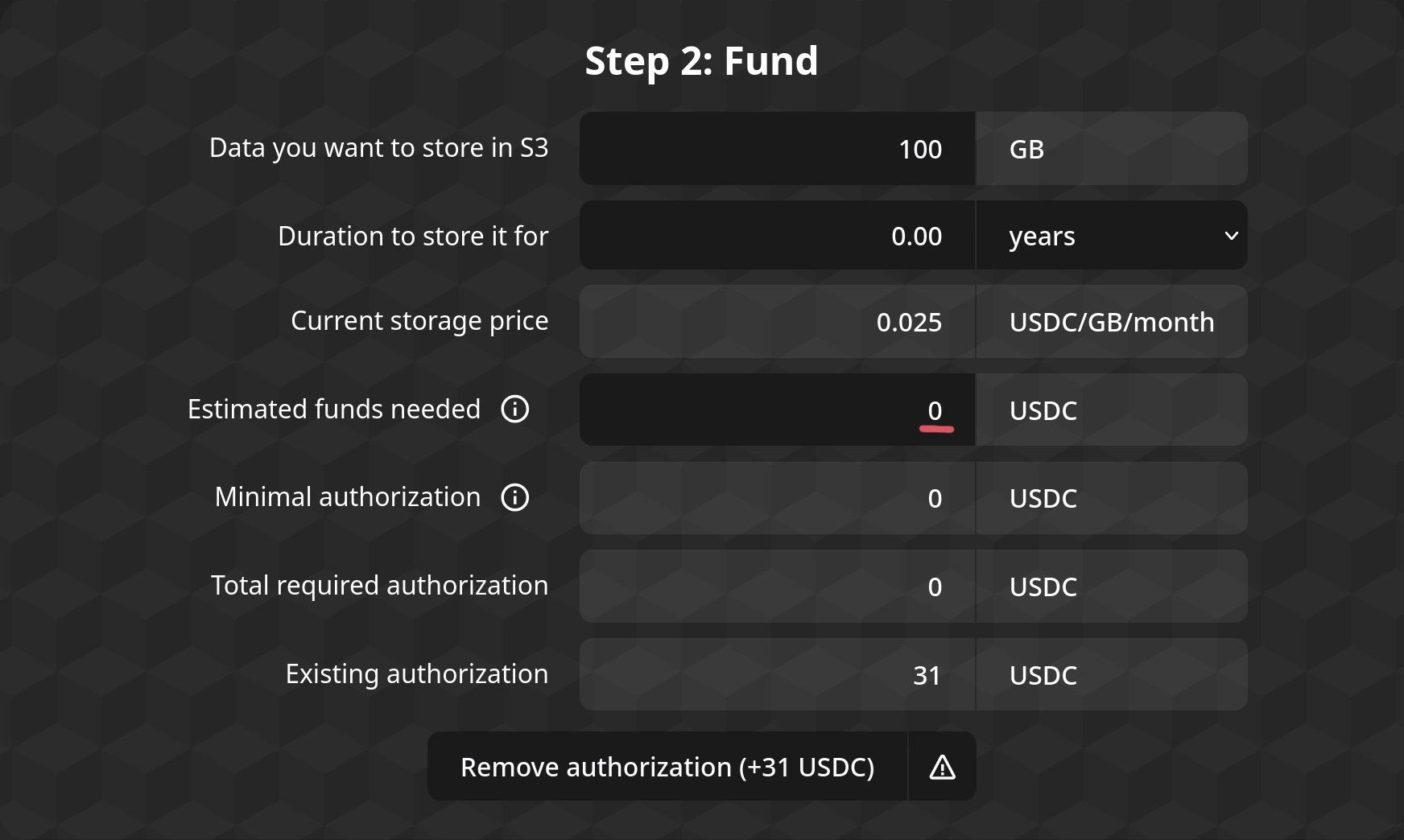 Cancelling in the Step 2 interface