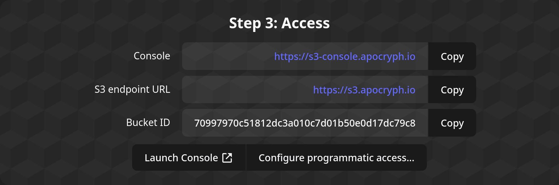 Screenshot of the Step 3 interface